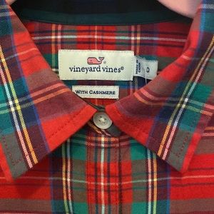 NWT Vineyard Vines Jolly Plaid Classic Button Down Cashmere Blend